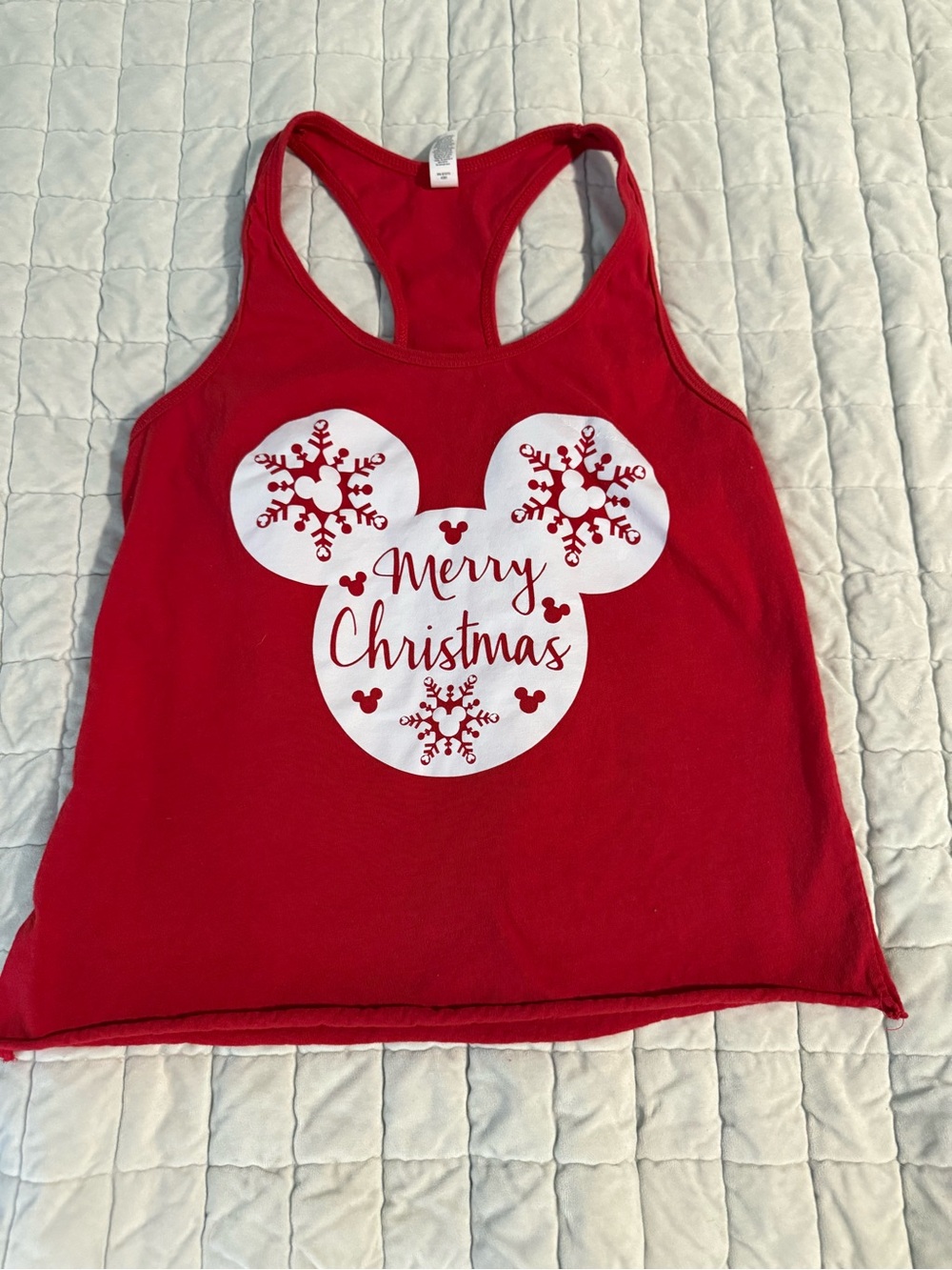 Disney Red Merry Christmas Mickey Tank Top